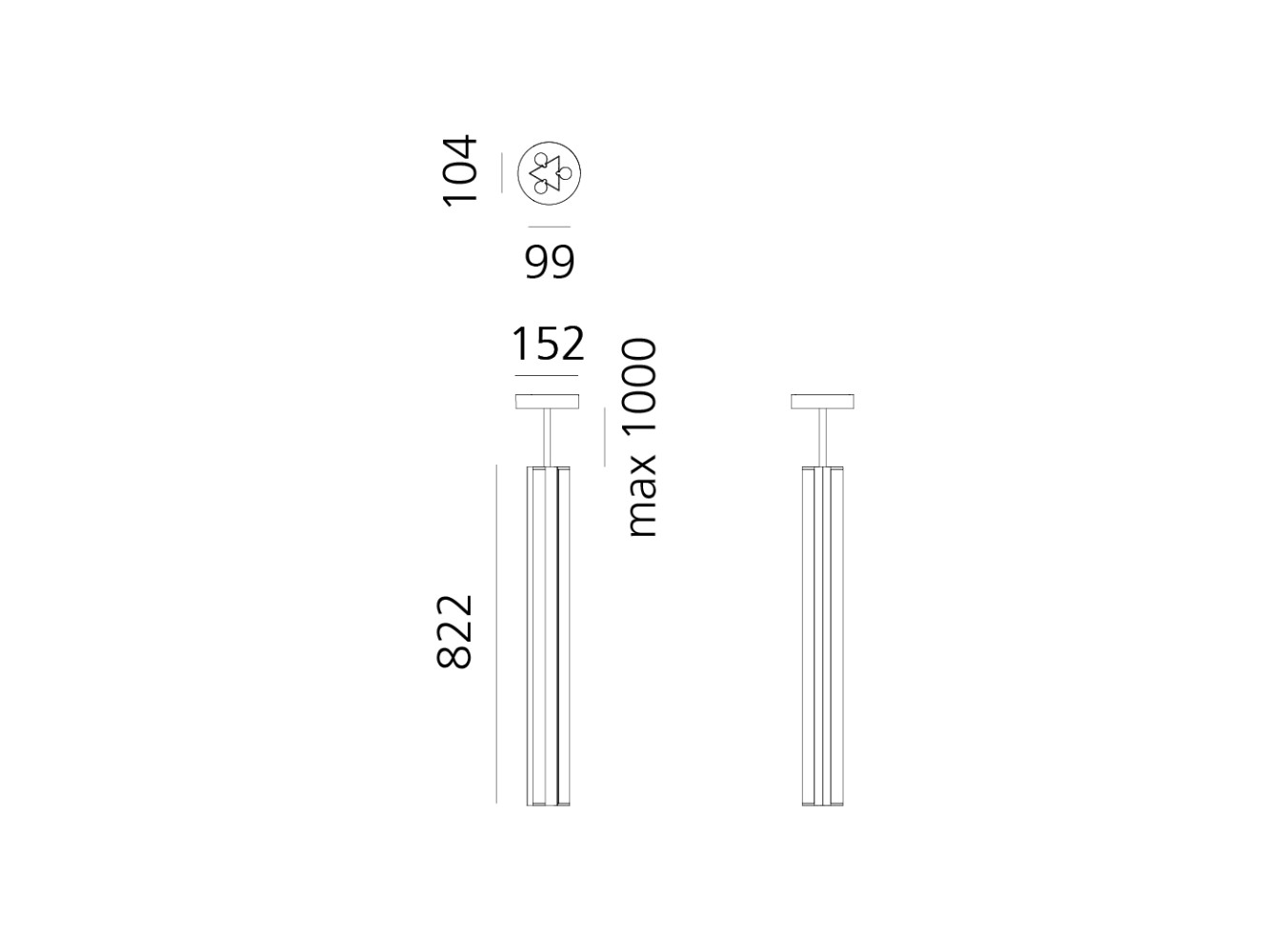 Artemide Dreispitz S Vertical Lámpara de suspensión