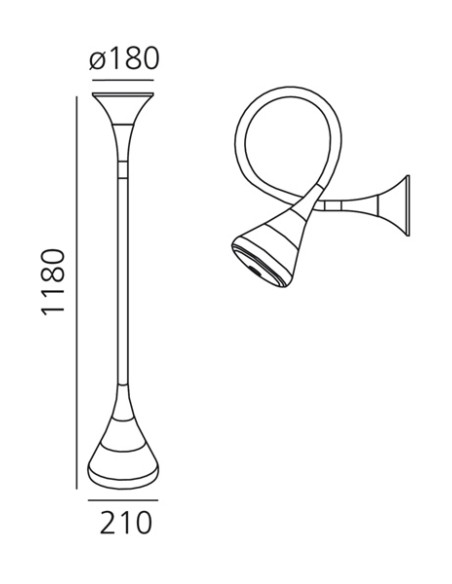 Artemide Pipe Lámpara de pared y techo