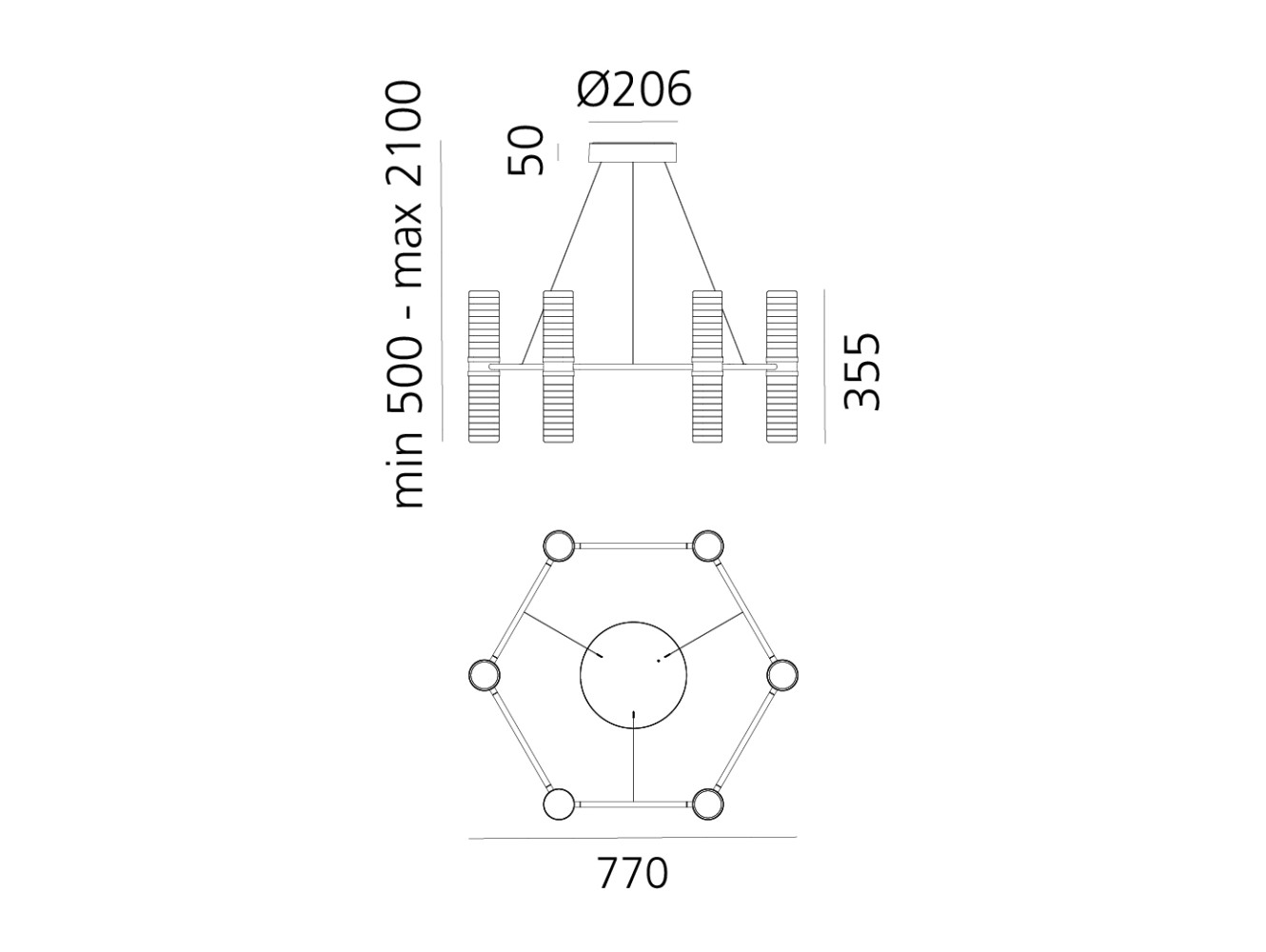 Artemide Zephyr Exagonal Lámpara de suspensión
