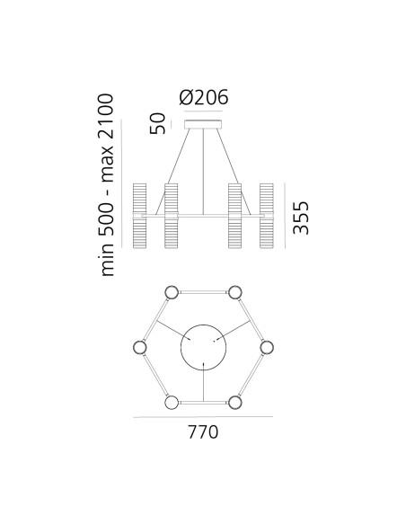 Artemide Zephyr Exagonal Lámpara de suspensión