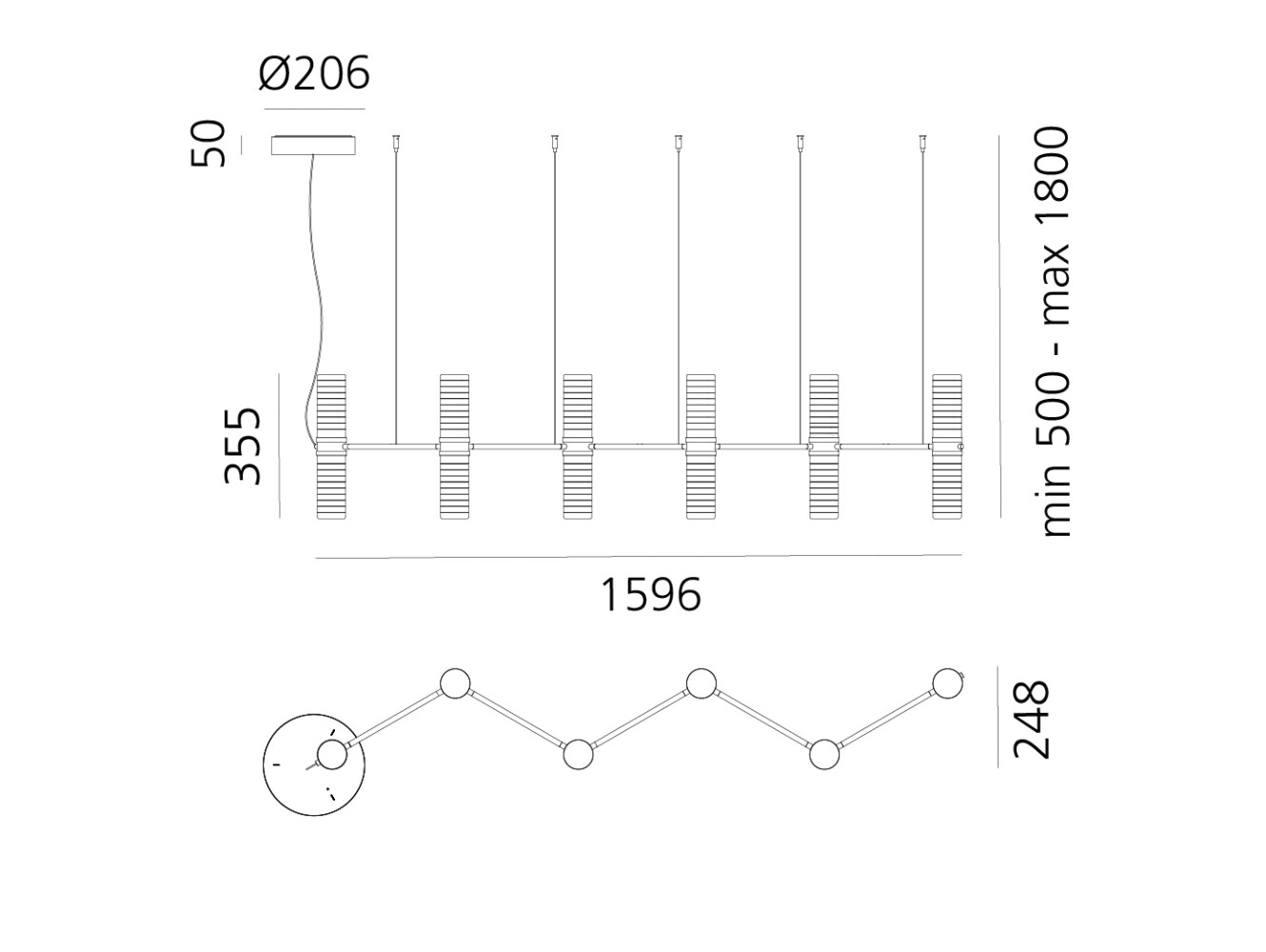 Artemide Zephyr Linear Lámpara de suspensión