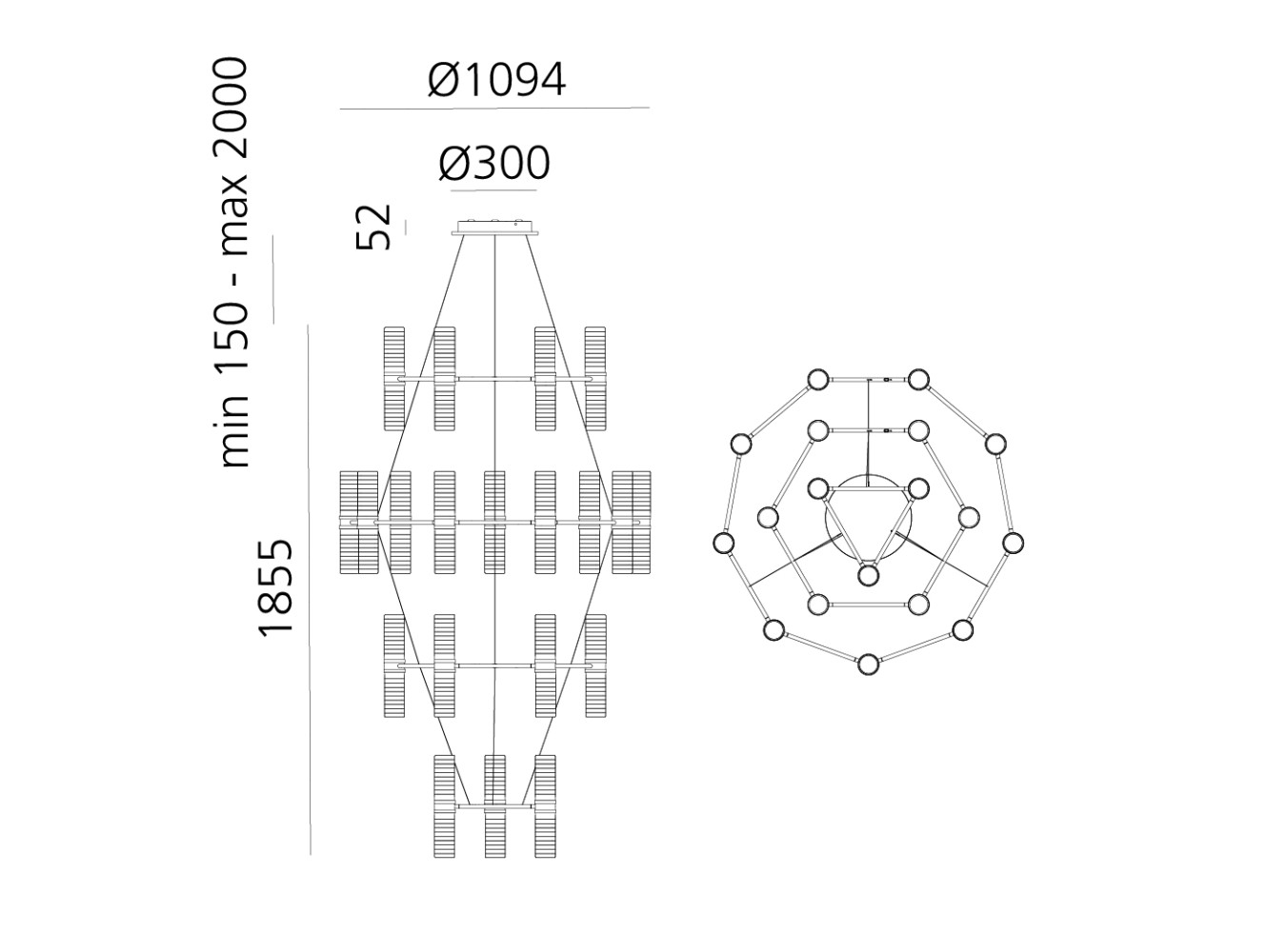 Artemide Zephyr Chandelier Lámpara de suspensión