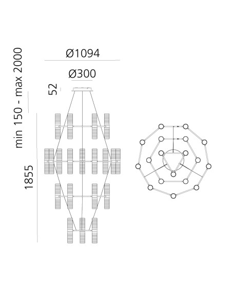 Artemide Zephyr Chandelier Lámpara de suspensión