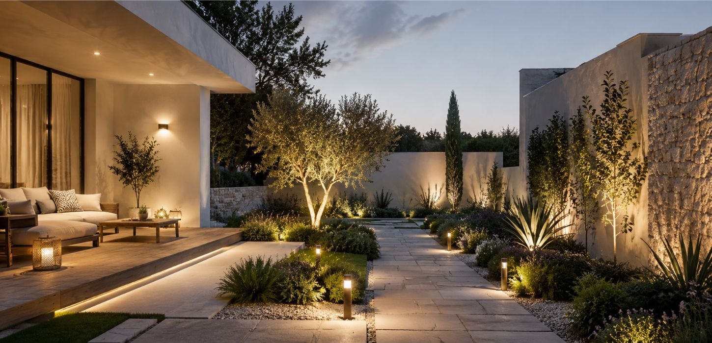 Iluminación de jardín por zonas: cómo diseñar un plan de luz exterior paso a paso